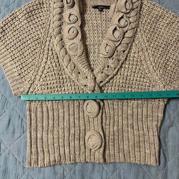 Sioni Chunky Knit Short Sleeve Cardigan Sweater – Petite Small - Picture 2 of 6